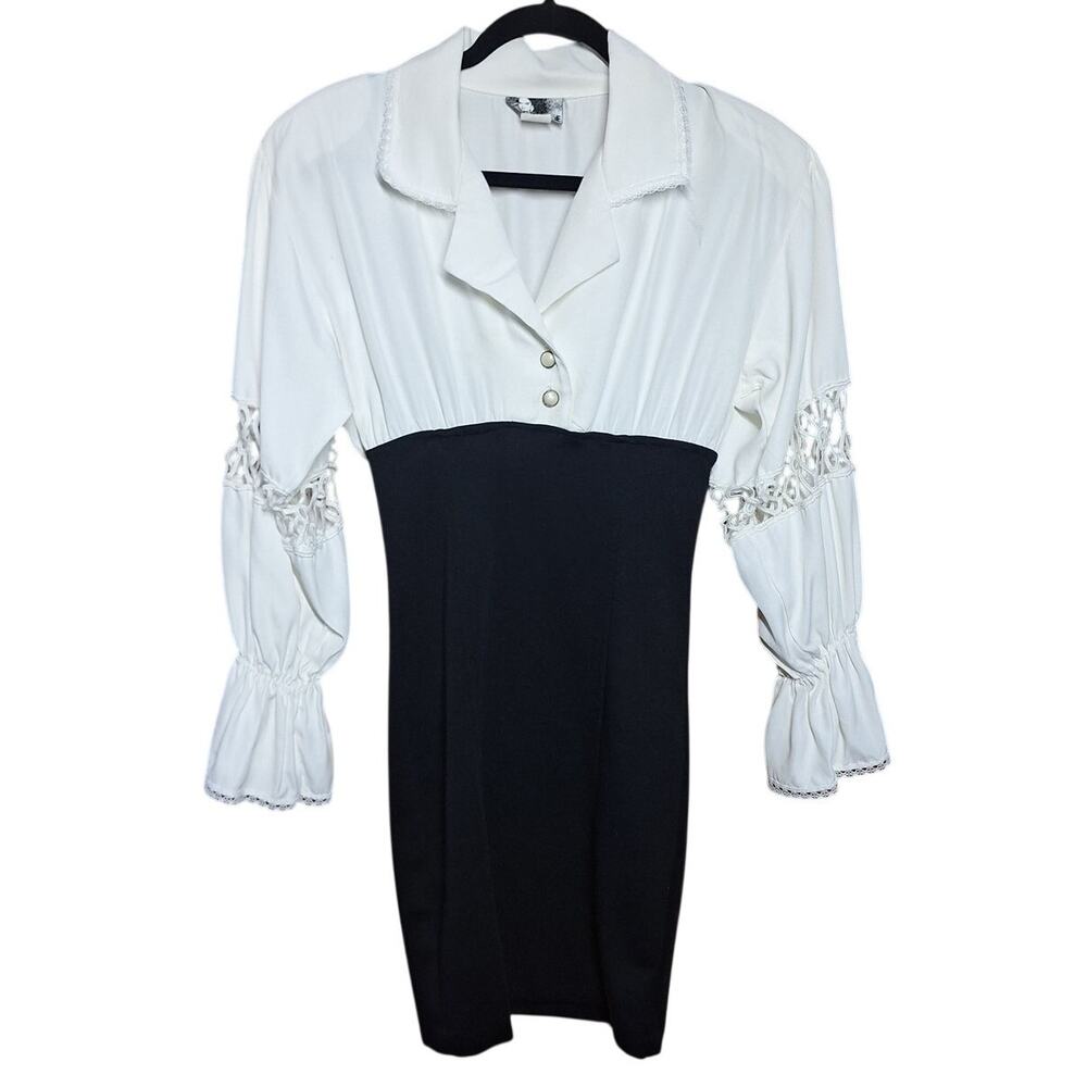 In charge vintage 80s 90s mobwife blouson dress pin up rockabilly rare collared
